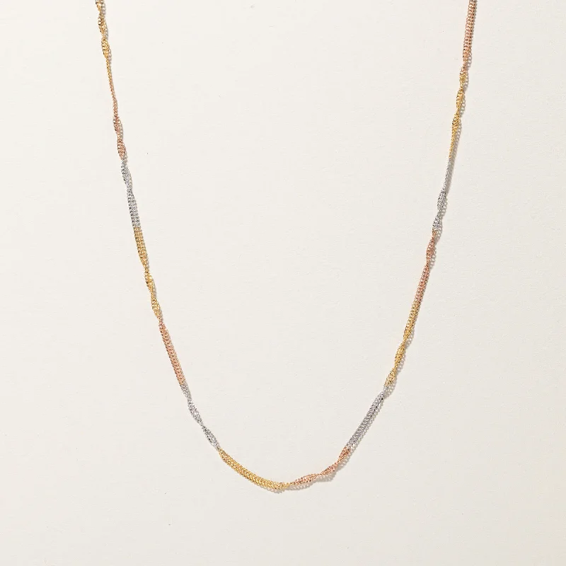 Old style necklaces-Tri Tone Gold Chain | 18"|