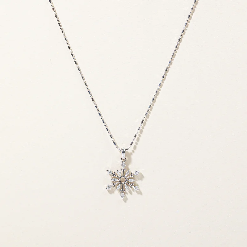 Organic woven necklaces-Diamond Snowflake Pendant & Necklace | 0.66ctw | 18" |