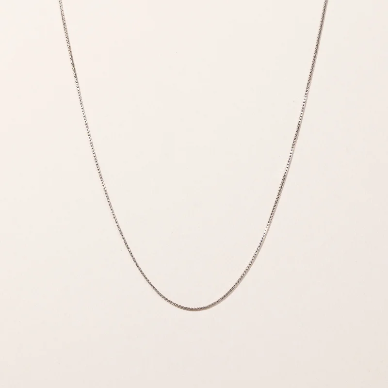 Cord weave necklaces-10k White Gold Box Link Chain | 20"