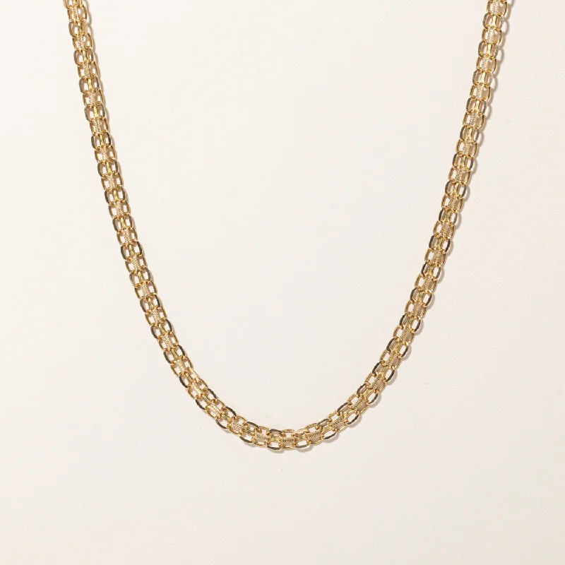 Thick chain necklaces-14k Yellow Gold Woven Cable Link Chain | 23" |