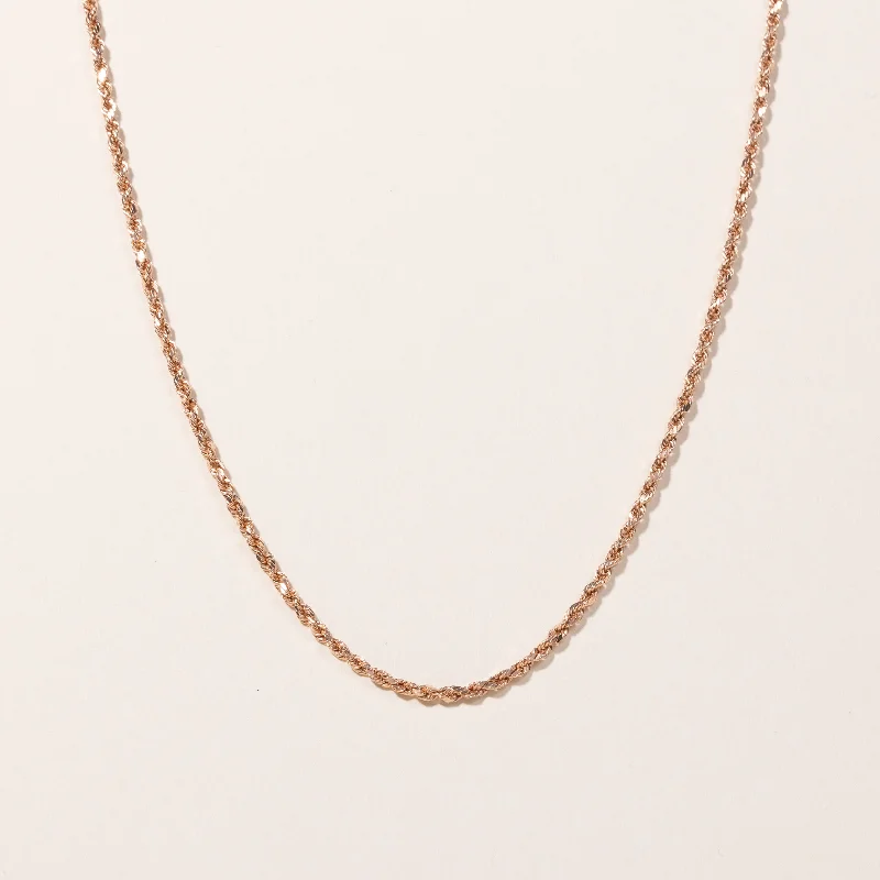 Bold druzy necklaces-10k Rose Gold Rope Chain | 25"