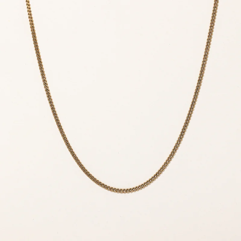 Floating stone necklaces-10k Yellow Gold Curb Link Chain | 19" |