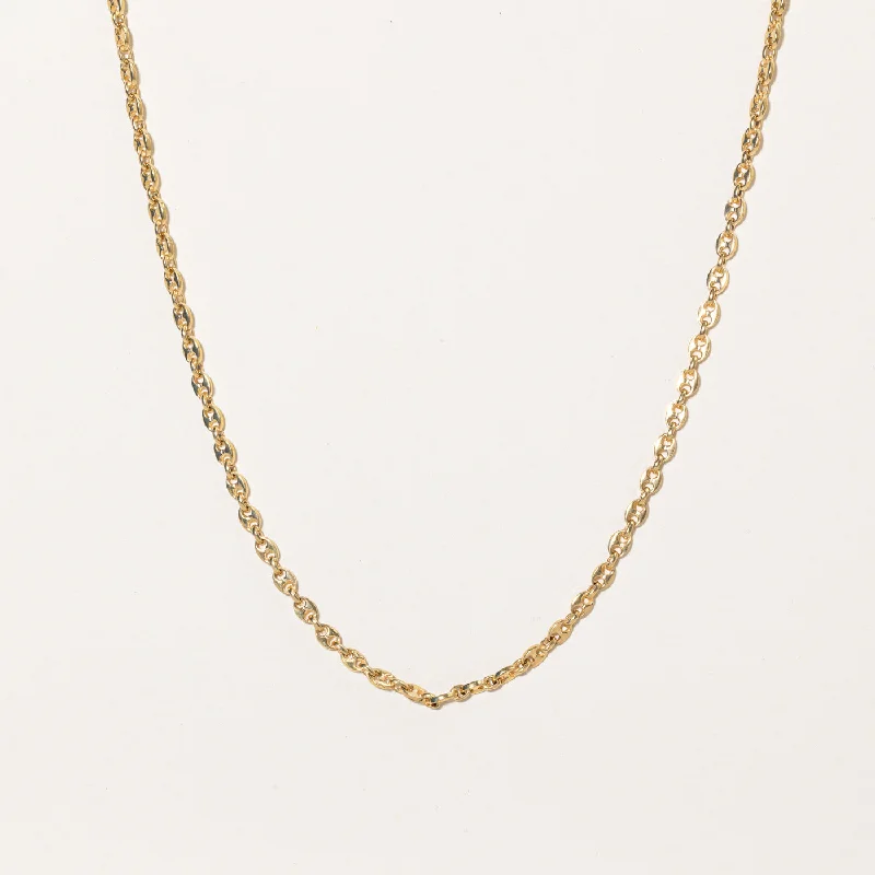 Sleek pendant necklaces-18k Yellow Gold Anchor Link Chain | 24" |