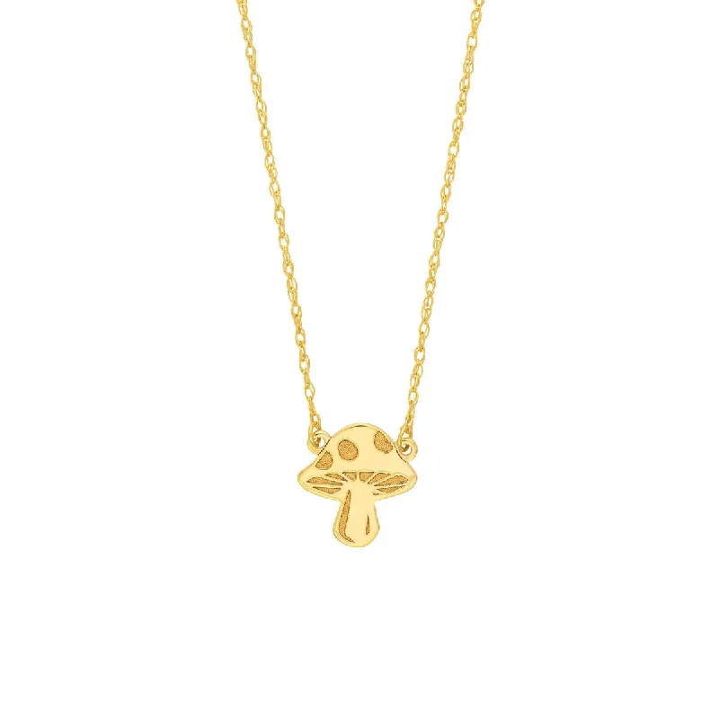 Nostalgic photo necklaces-14K Yellow Gold So You Mushroom Necklace