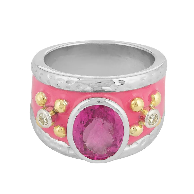 Repair - Ring - Rubellite and Diamond (Enamel) - 43EM