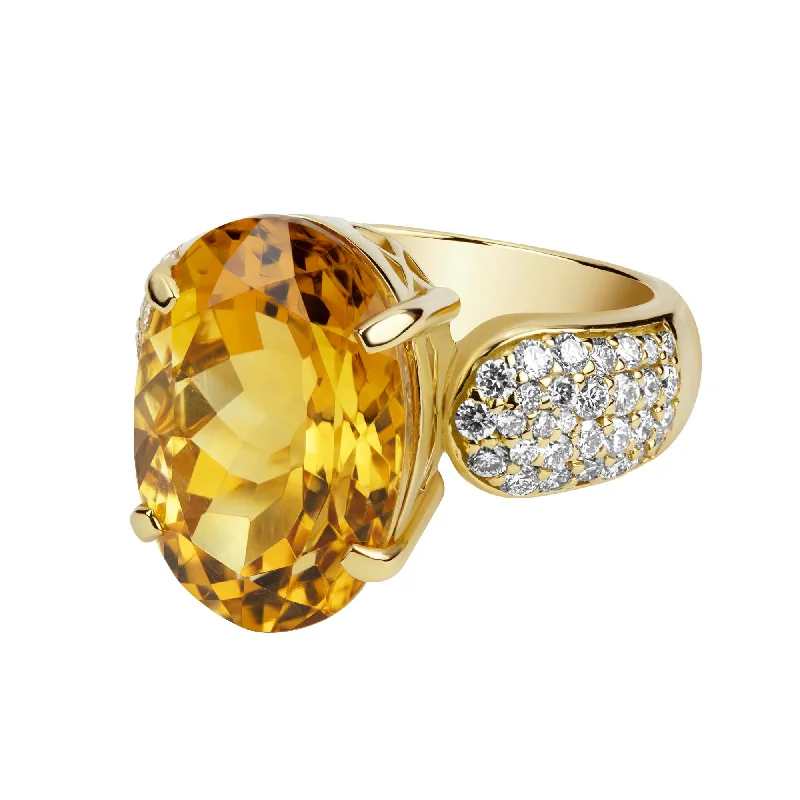 Ring - Citrine And Diamond (2391A)