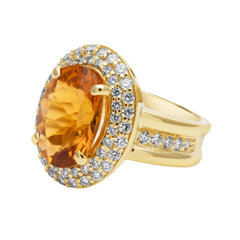 Ring - Citrine And Diamond