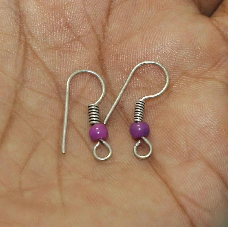 22mm Brass Silver Finish Earring Hooks