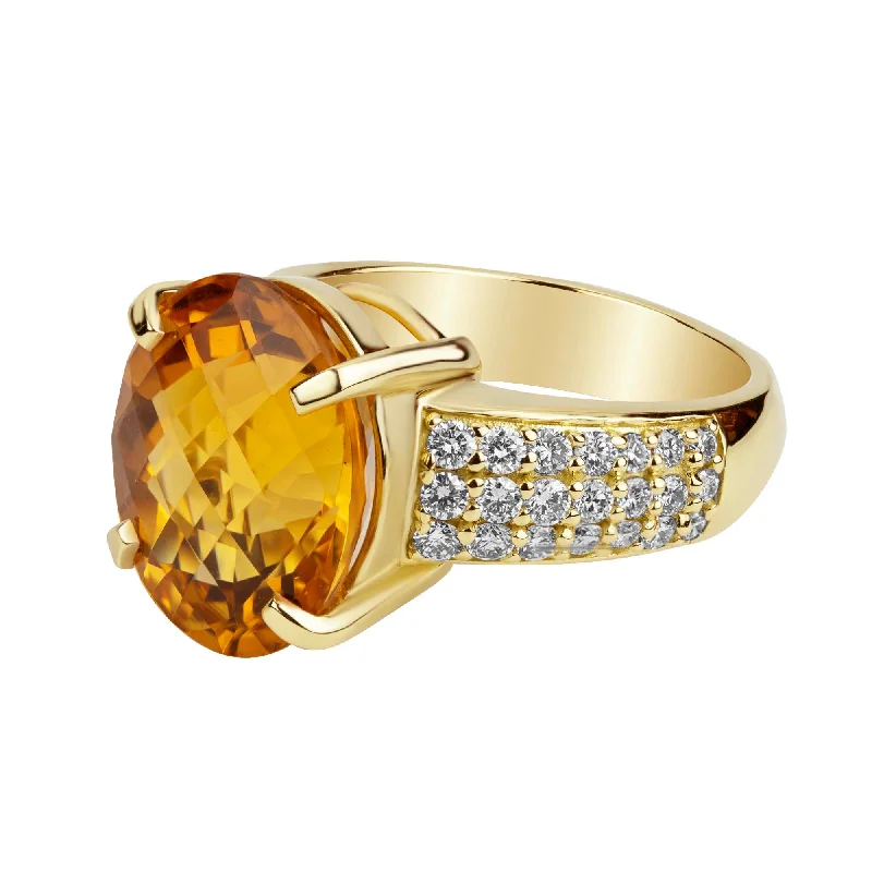 Ring - Citrine And Diamond