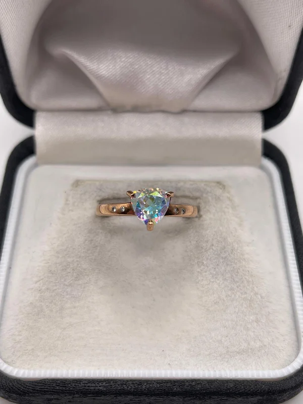 9ct rose gold topaz ring