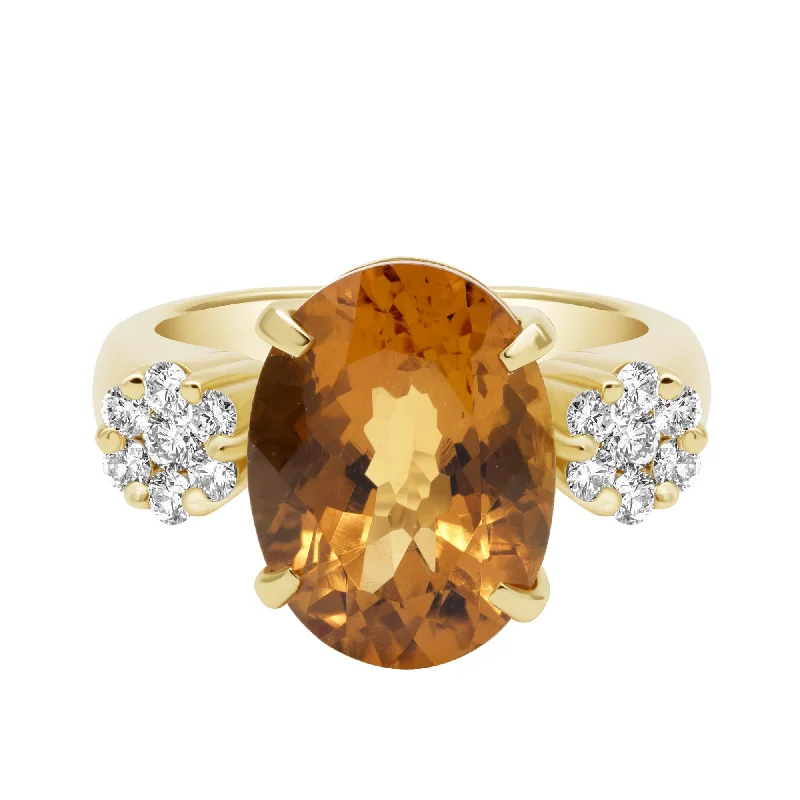 Ring - Citrine And Diamond