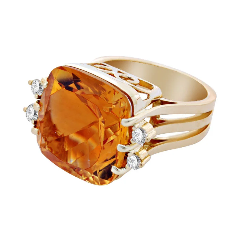 Repair - Ring - Citrine & Diamond (1846R) in 18K Gold