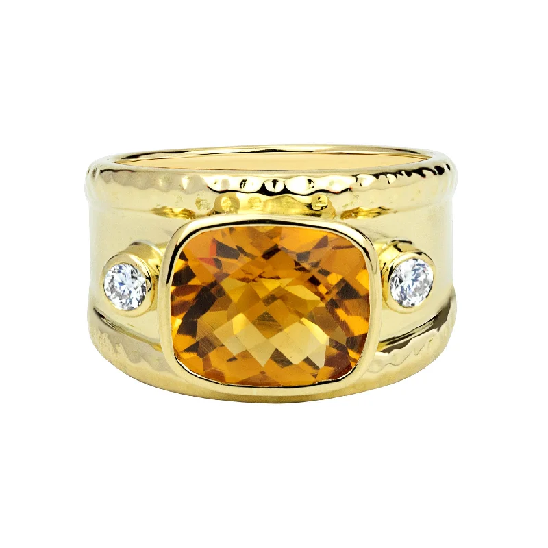 Ring - Citrine And Diamond (2322E)