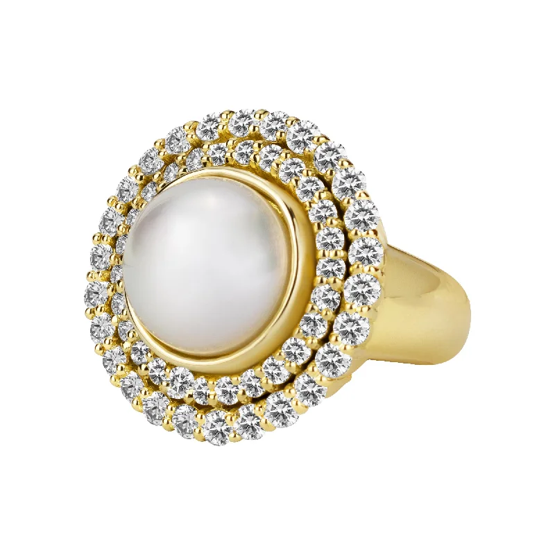 Ring - South Sea Pearl And Diamond (2343A)