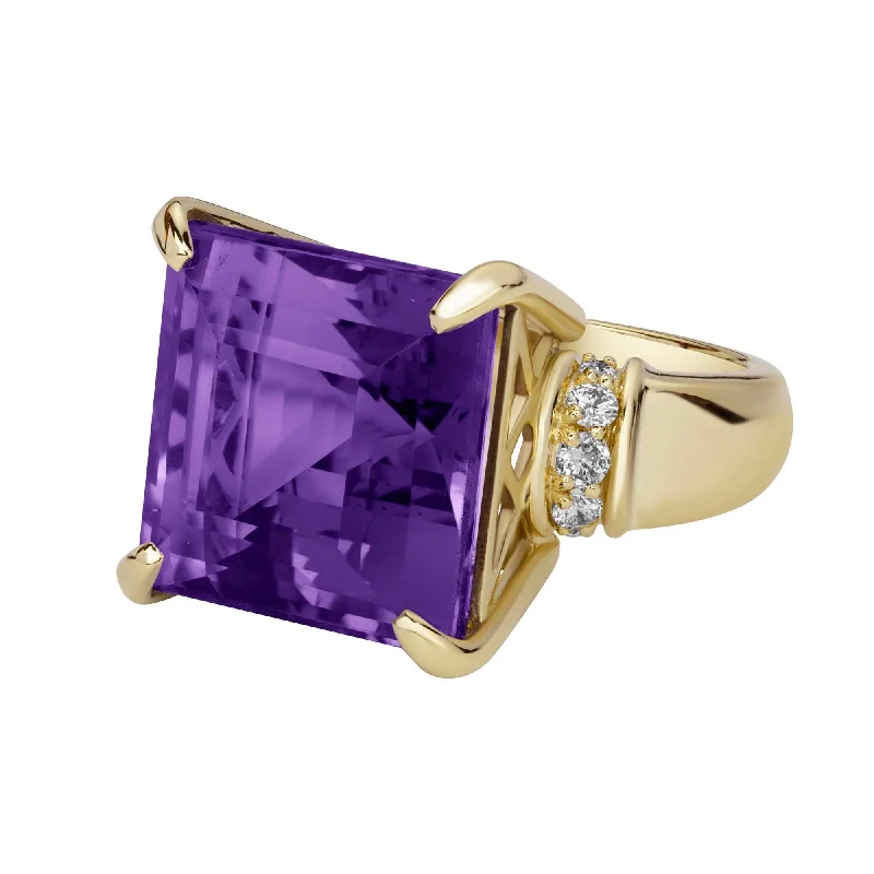 Ring - Amethyst And Diamond (2391B)