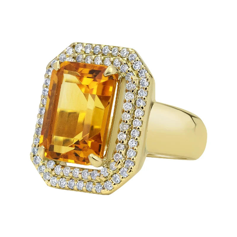 Ring Citrine And Diamond