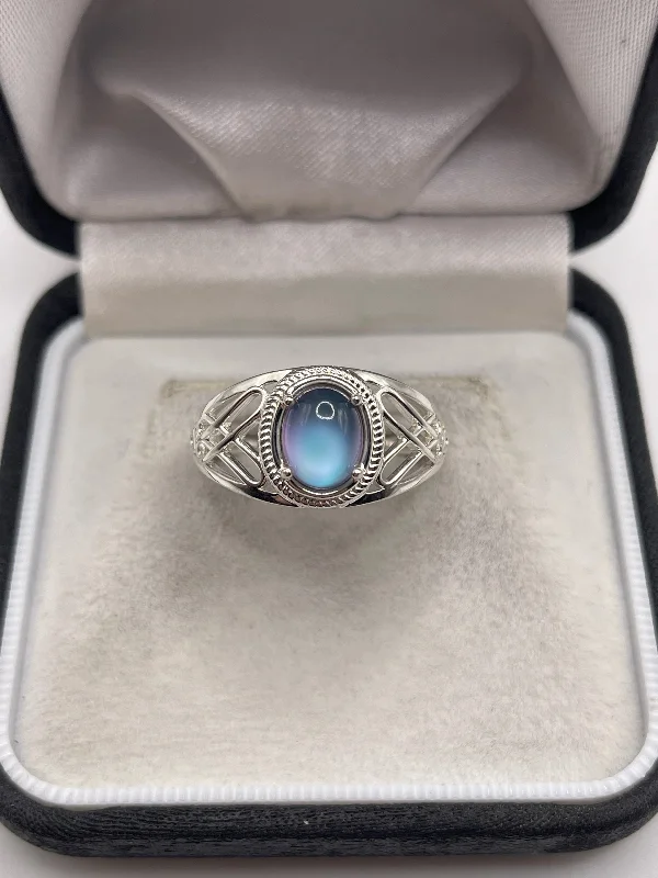 Silver gemstone ring