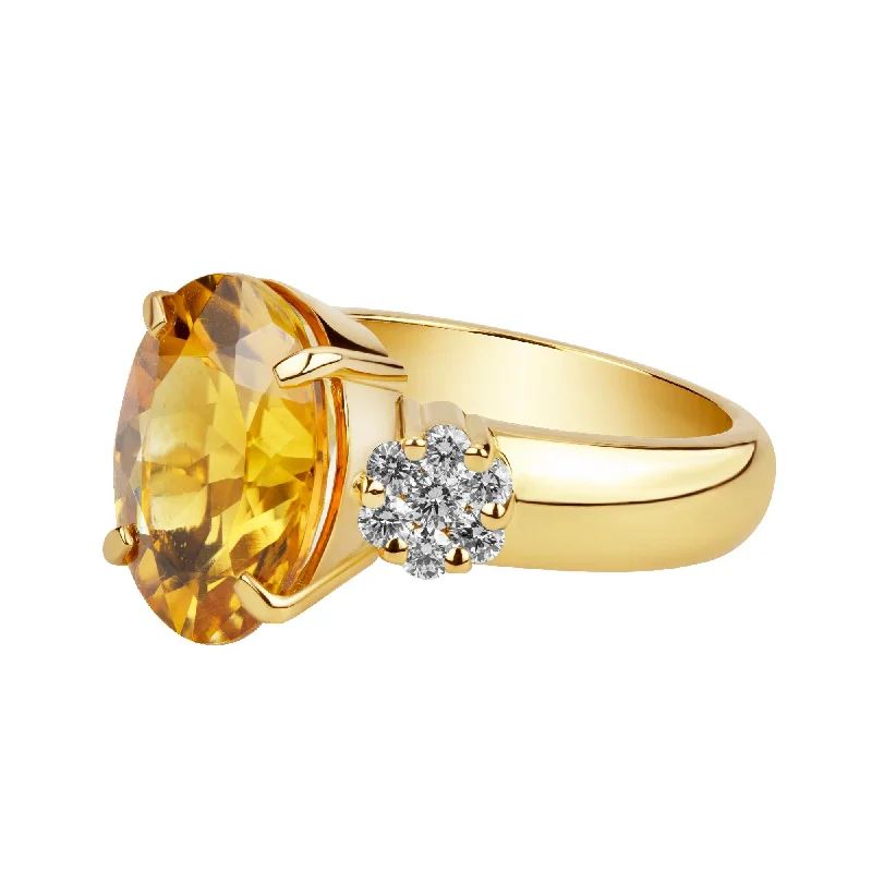 Ring - Citrine And Diamond