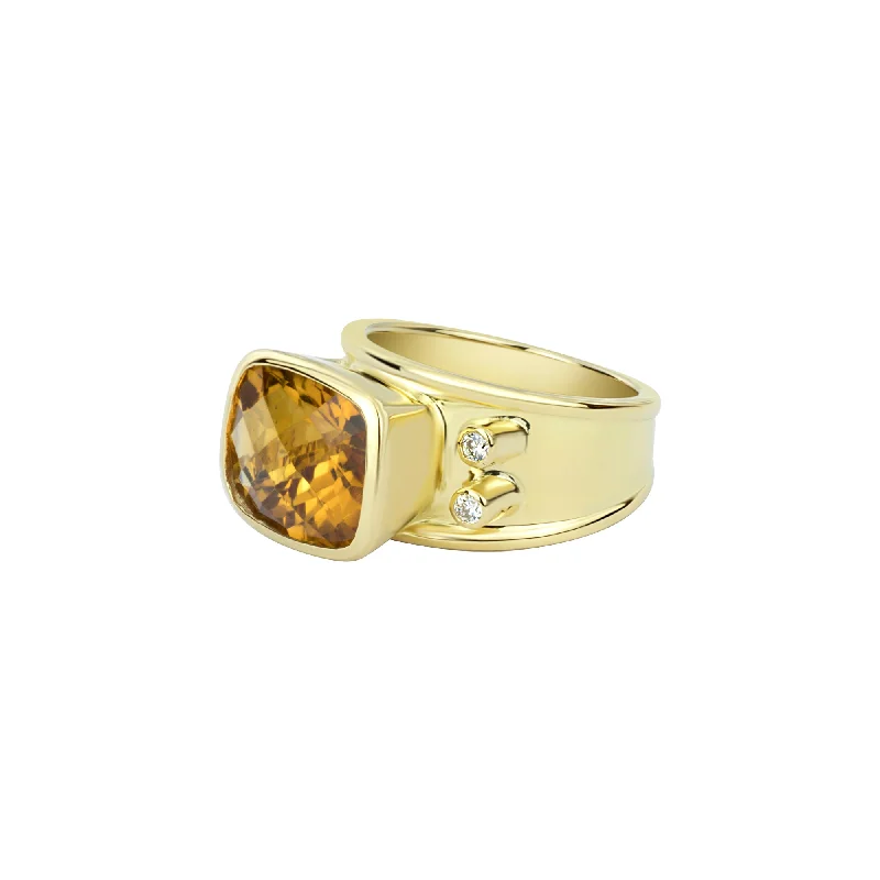 Repair - Ring - Citrine and Diamond in 18K Gold (2314L)