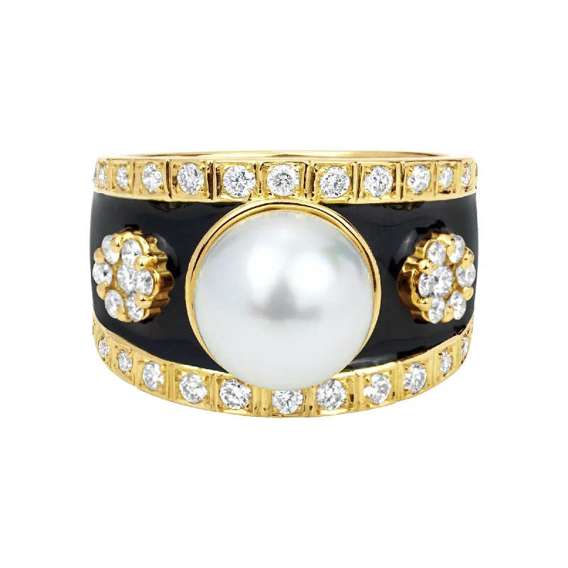 Repair - Ring - South Sea Pearl And Diamond (Enamel) (2323F)