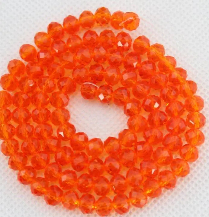 10mm Orange Crystal Round Faceted Beads 1 String