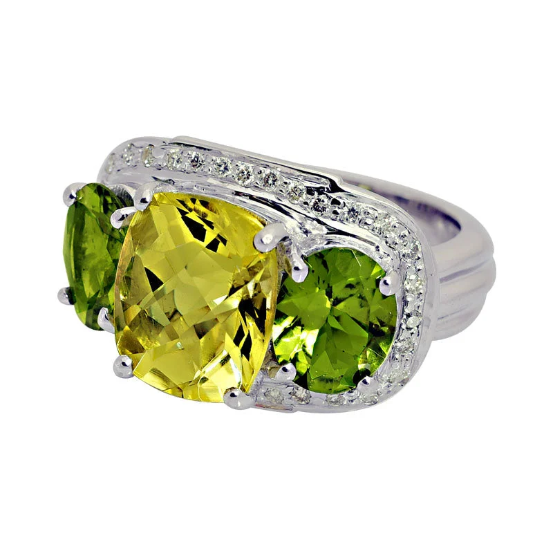 Repair - Ring - Lemon Quartz, Peridot and Diamond (206GS)