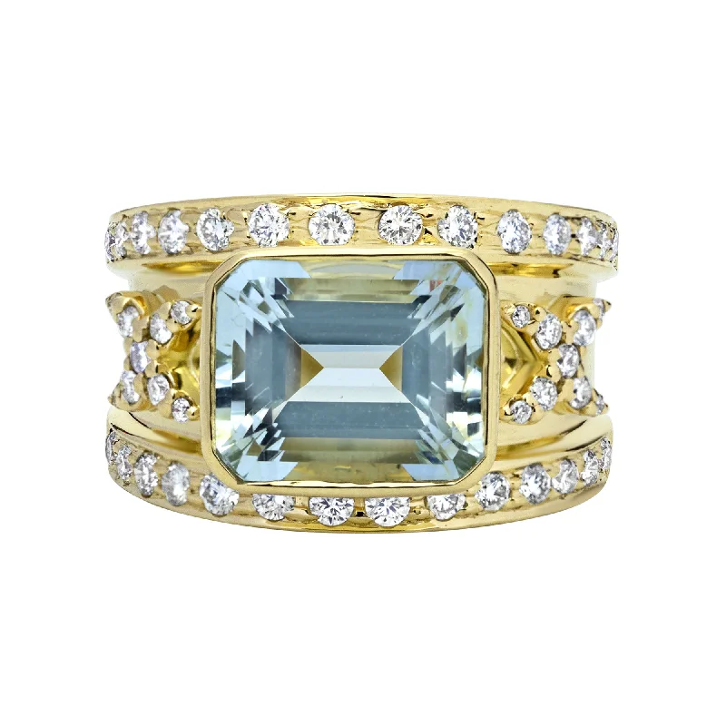 Ring - Aquamarine And Diamond