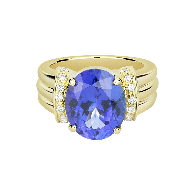 Repair - Ring - Tanzanite and Diamond in 18K Gold (2294B)