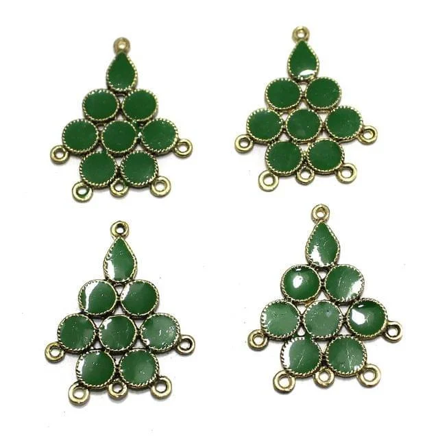 2 Pairs Green Earring Components 37mm