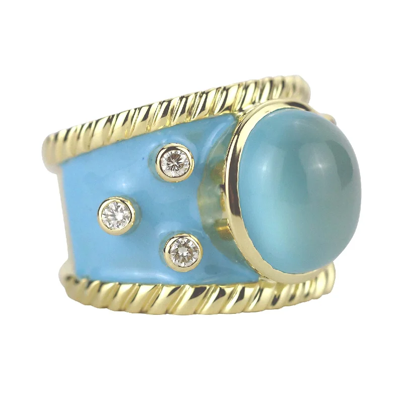 Repair - Ring - Chalcedony and Diamond  in 18K Gold (2269C)