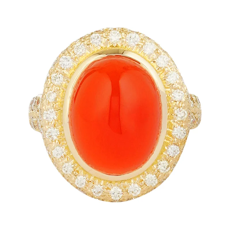 Repair - Ring - Cornelian and Diamond in 18K Gold (2221G)