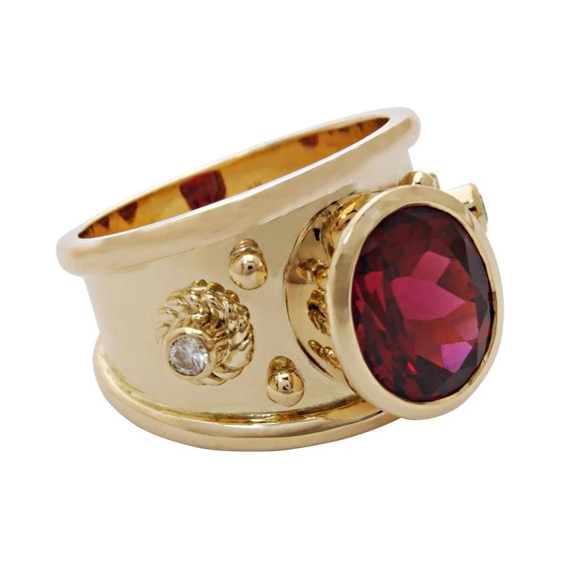 Repair - Ring-Rubellite and Diamond (1790N)