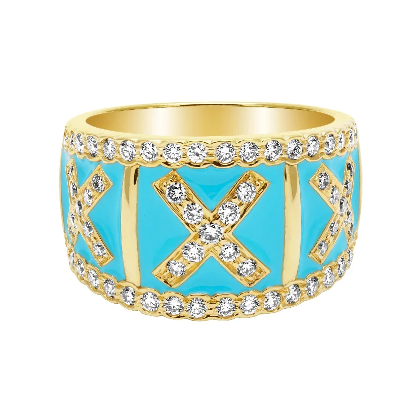 Ring - Diamond (Enamel) In 18k Gold