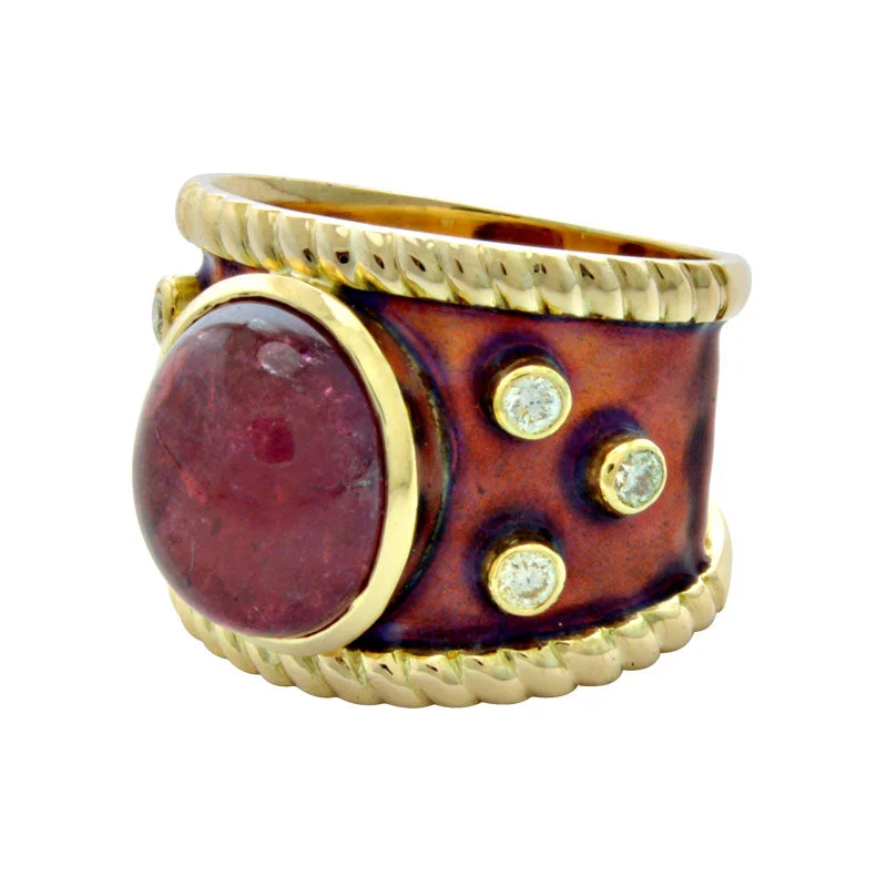 Repair - Ring - Rubellite and Diamond (Enamel) (1926J)