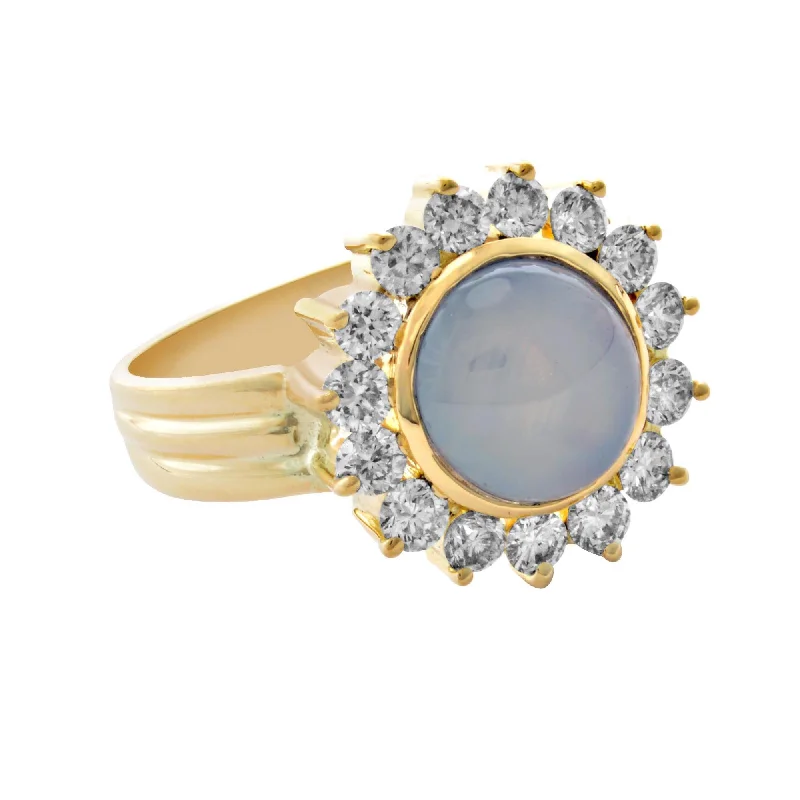 Ring- Blue Sapphire And Diamond (1916E)