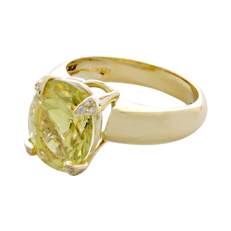 Ring- Lemon Quartz And Diamond (1881H)