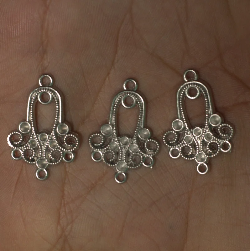 2 Pairs, Silver Earring Components 28x19mm