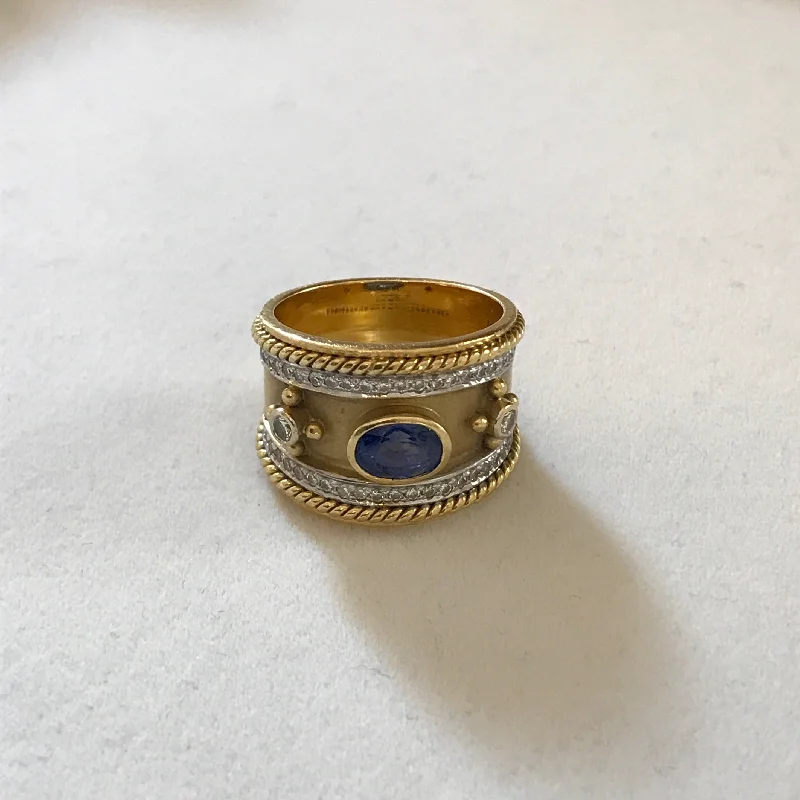 Repair - Ring - Blue Sapphire and Diamond