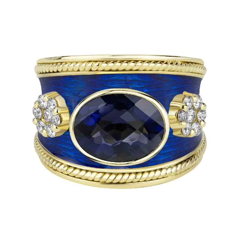 Ring - Iolite And Diamond (1637G)