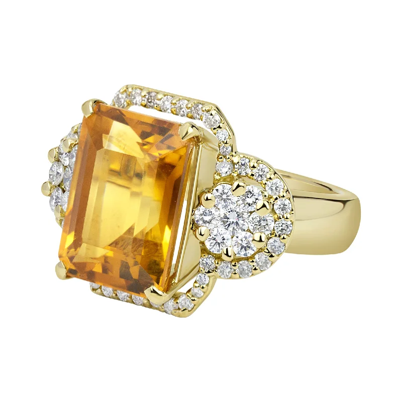 Ring - Citrine And Diamond (2329E)