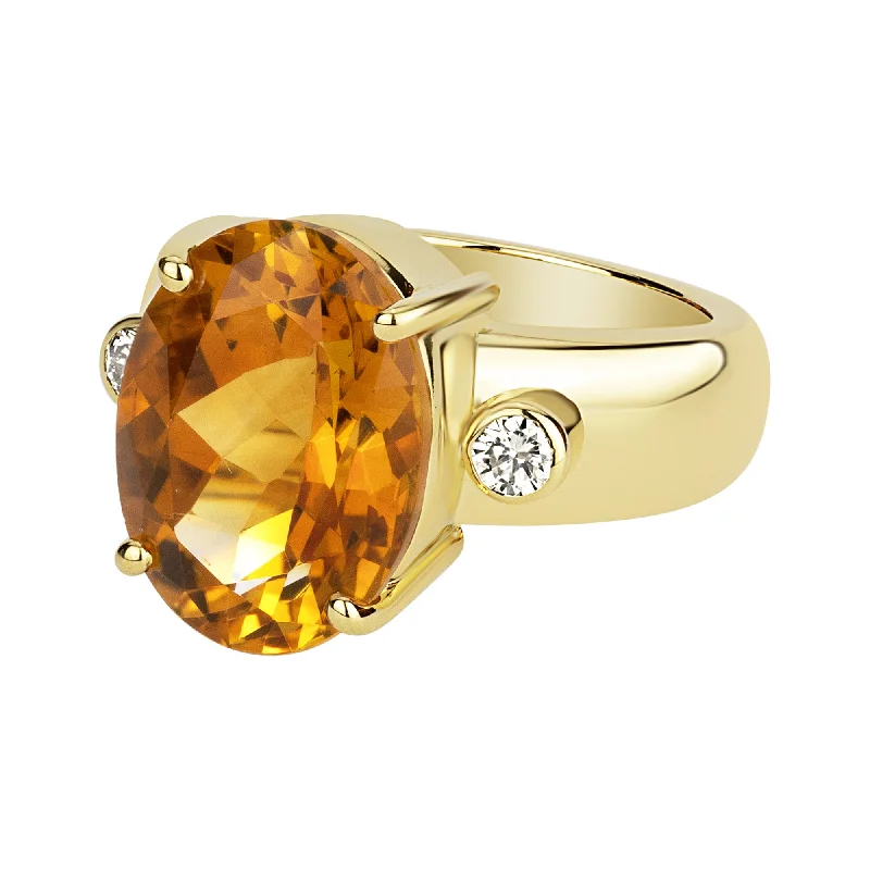 Ring - Citrine And Diamond