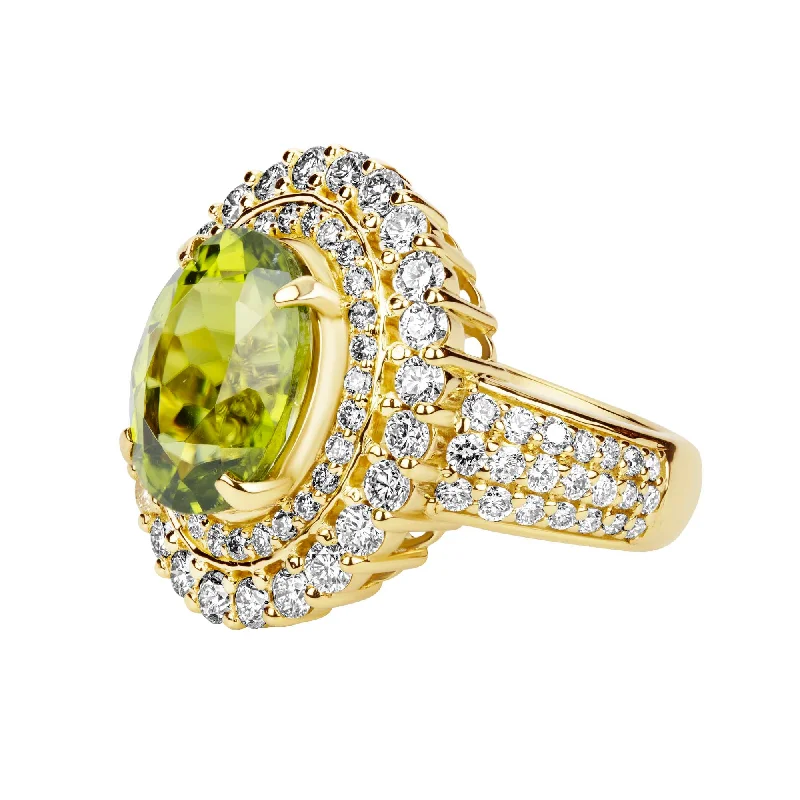 Ring - Peridot And Diamond (2381A)