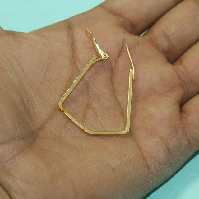 2 Inches Earring Hooks Golden