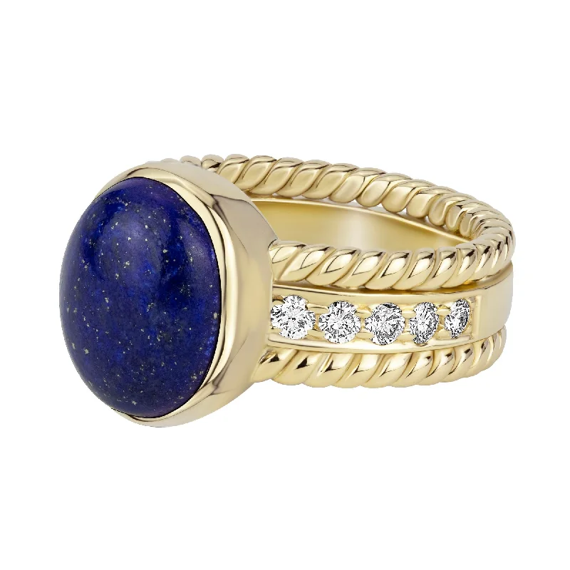 Ring - Lapis Lazulli And Diamond (2360E)