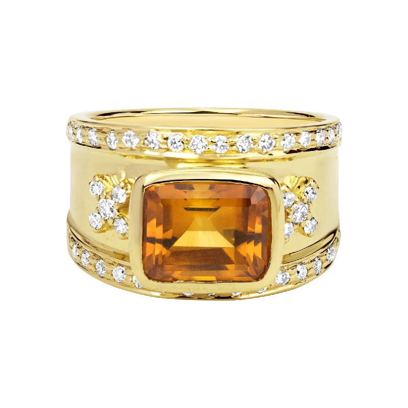 Ring - Citrine And Diamond (2328D)