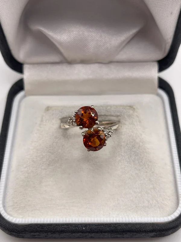 Silver citrine ring