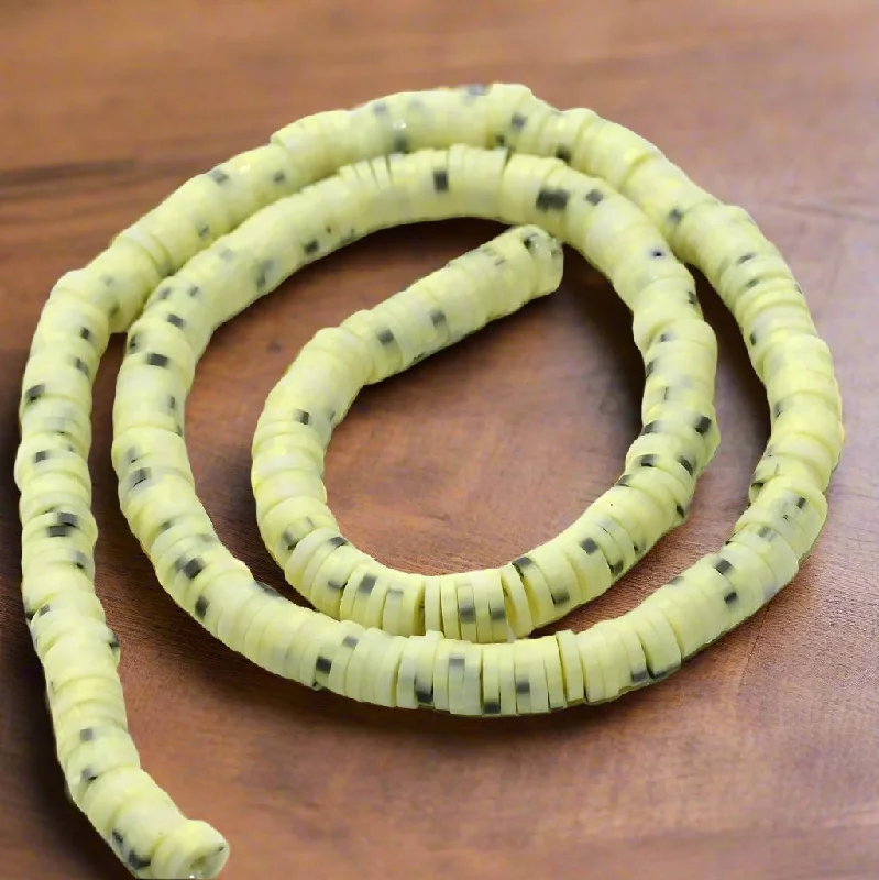 Lemon Polymer Clay Fimo Ring Beads 1 String, 6mm