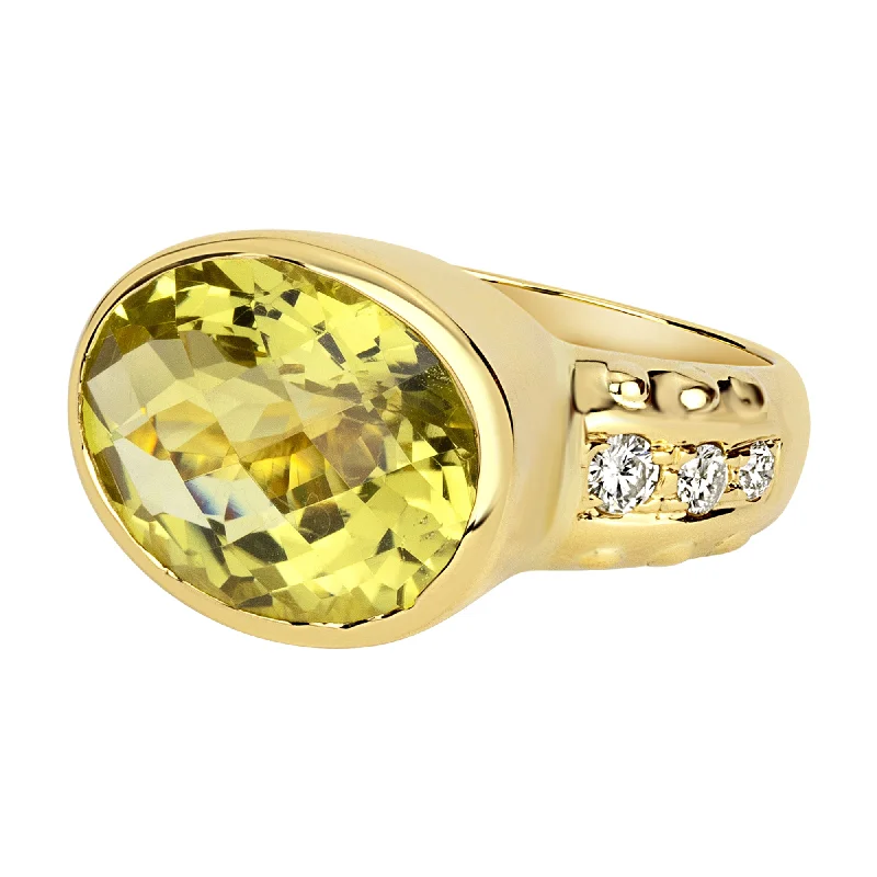 Ring - Lemon Quartz And Diamond (1126K)