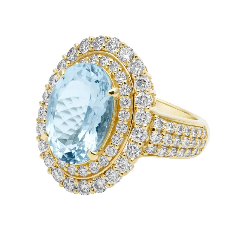 Ring - Aquamarine And Diamond (2390A)