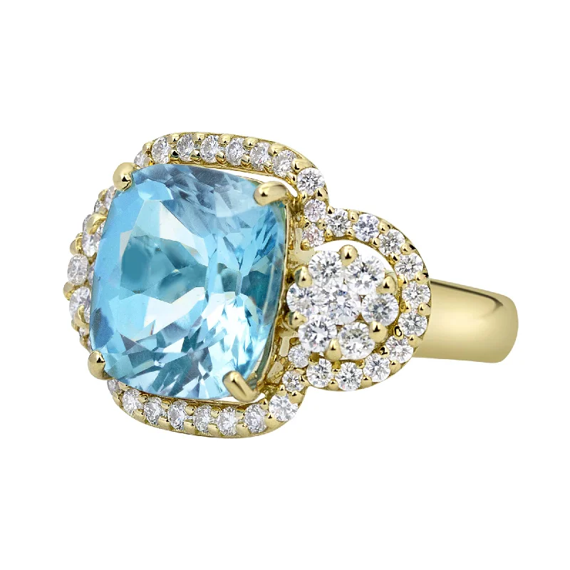 Ring - Blue Topaz And Diamond (2330E)